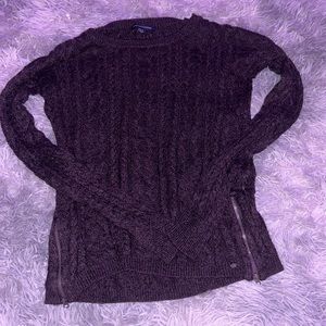 Brown side zip sweater size small